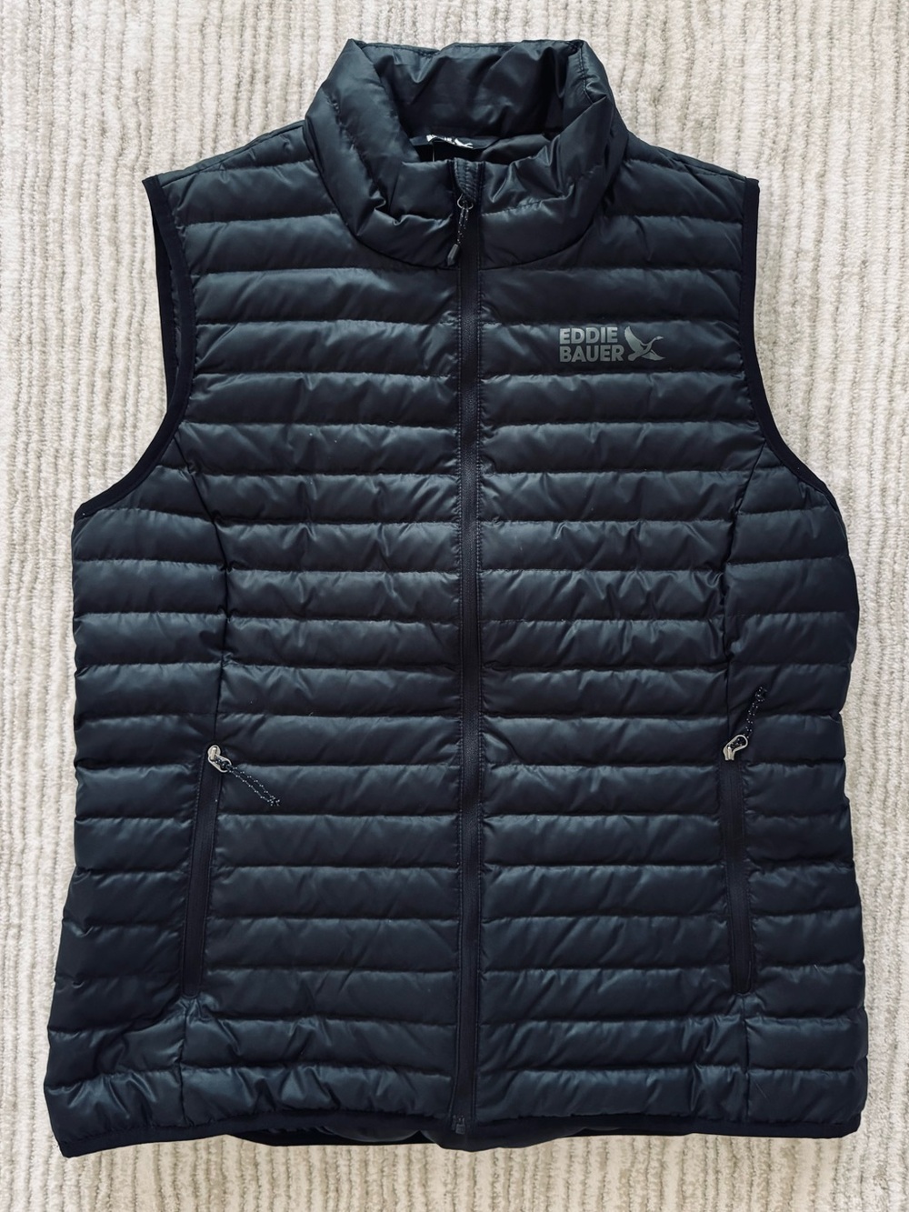 Eddie Bauer 650 Fill Down Puffer Vest Black Full Zip Women’s Medium